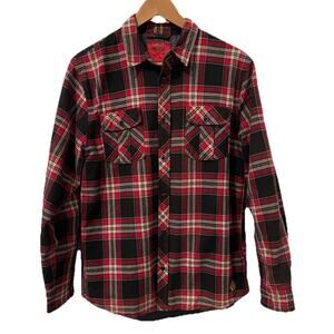 Vans Off The Wall-Black & Red Plaid Quilted Shacket Large-Skater